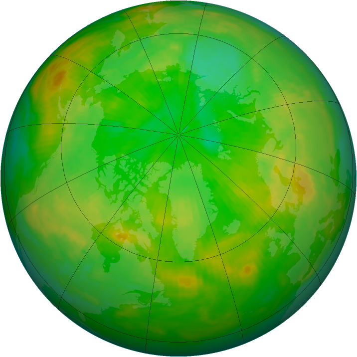 Arctic ozone map for 10 July 1987